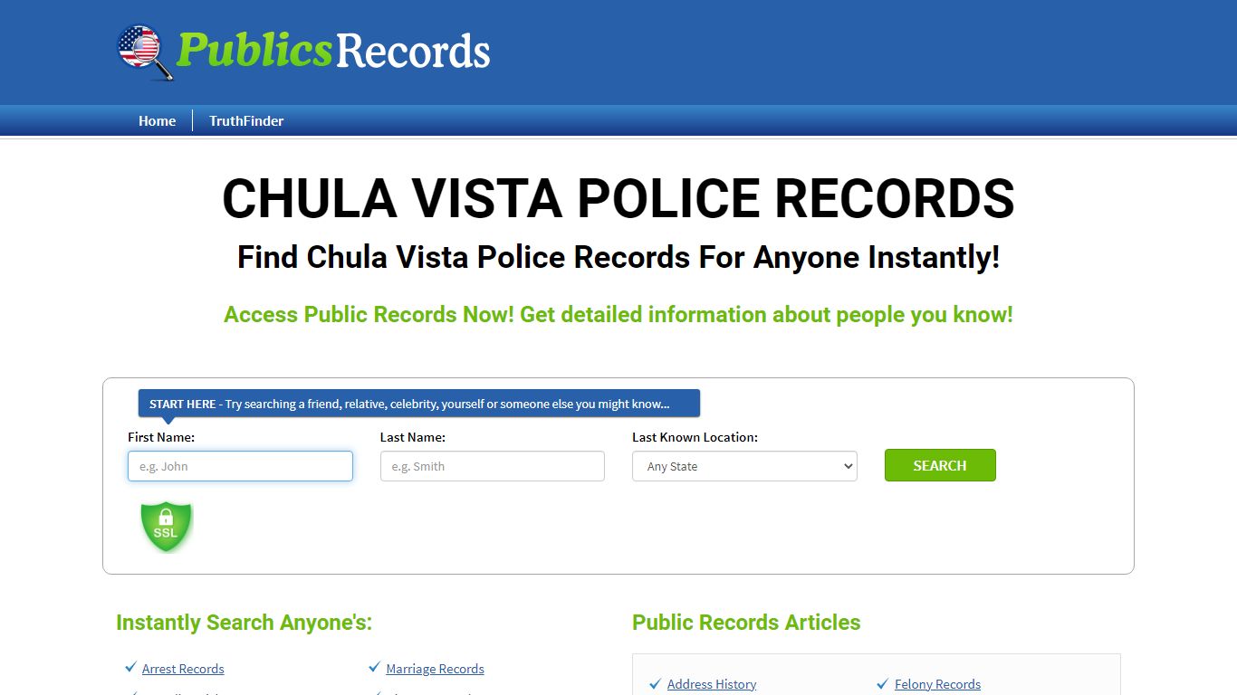 Find Chula Vista Police Records For Anyone Instantly!